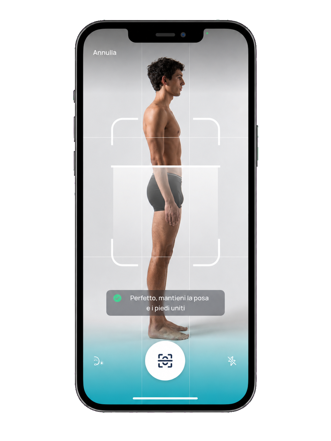 BODYFY app con scansione guidata laterale